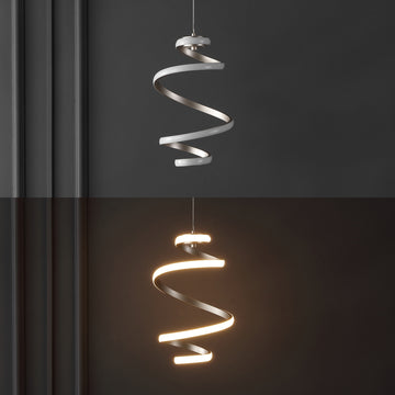 Whirl Modern Minimalist Aluminum/Iron Abstract Integrated LED Pendant - JONATHAN Y